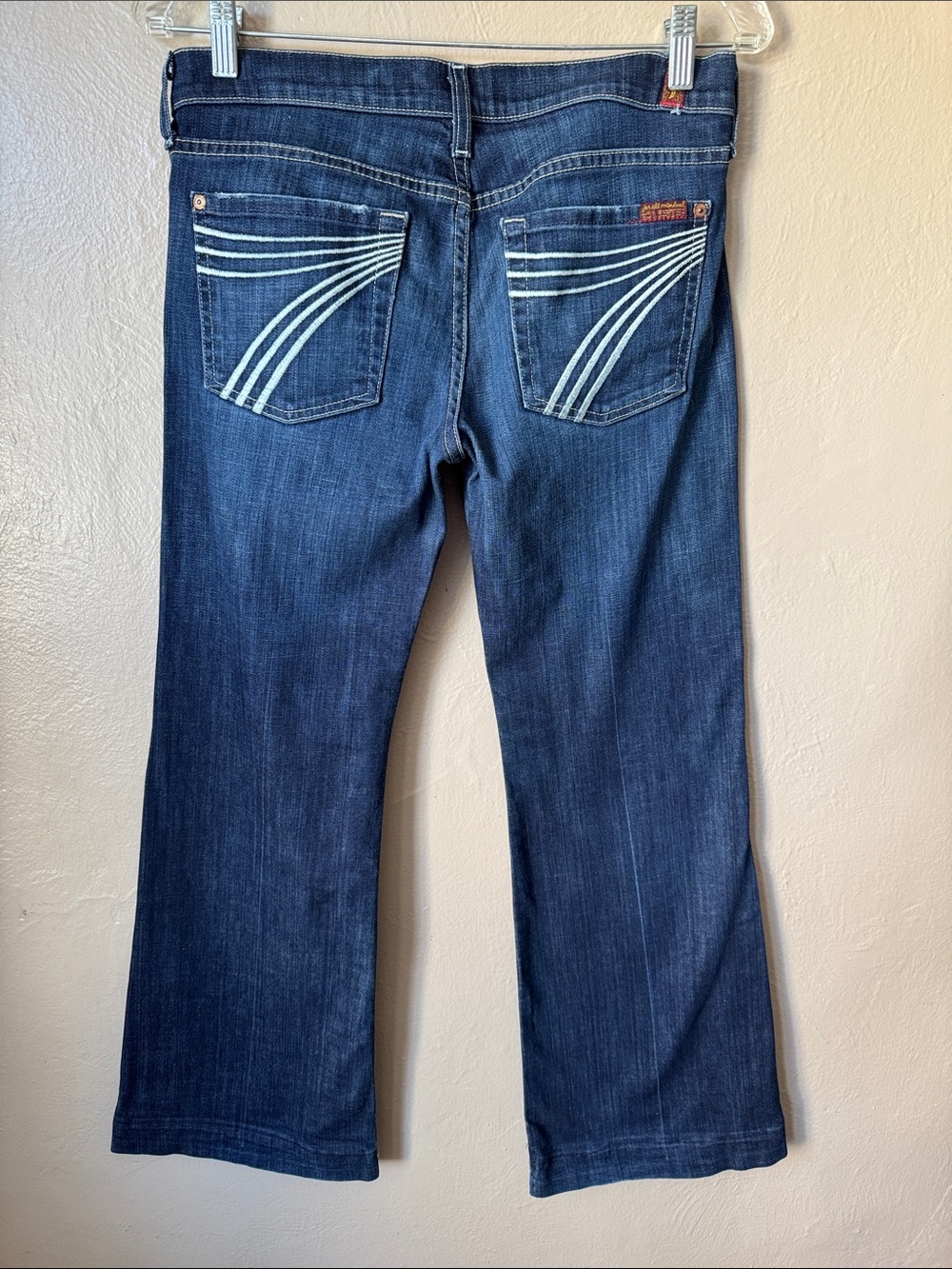 7 For All Mankind Dojo White Stitching Size 28